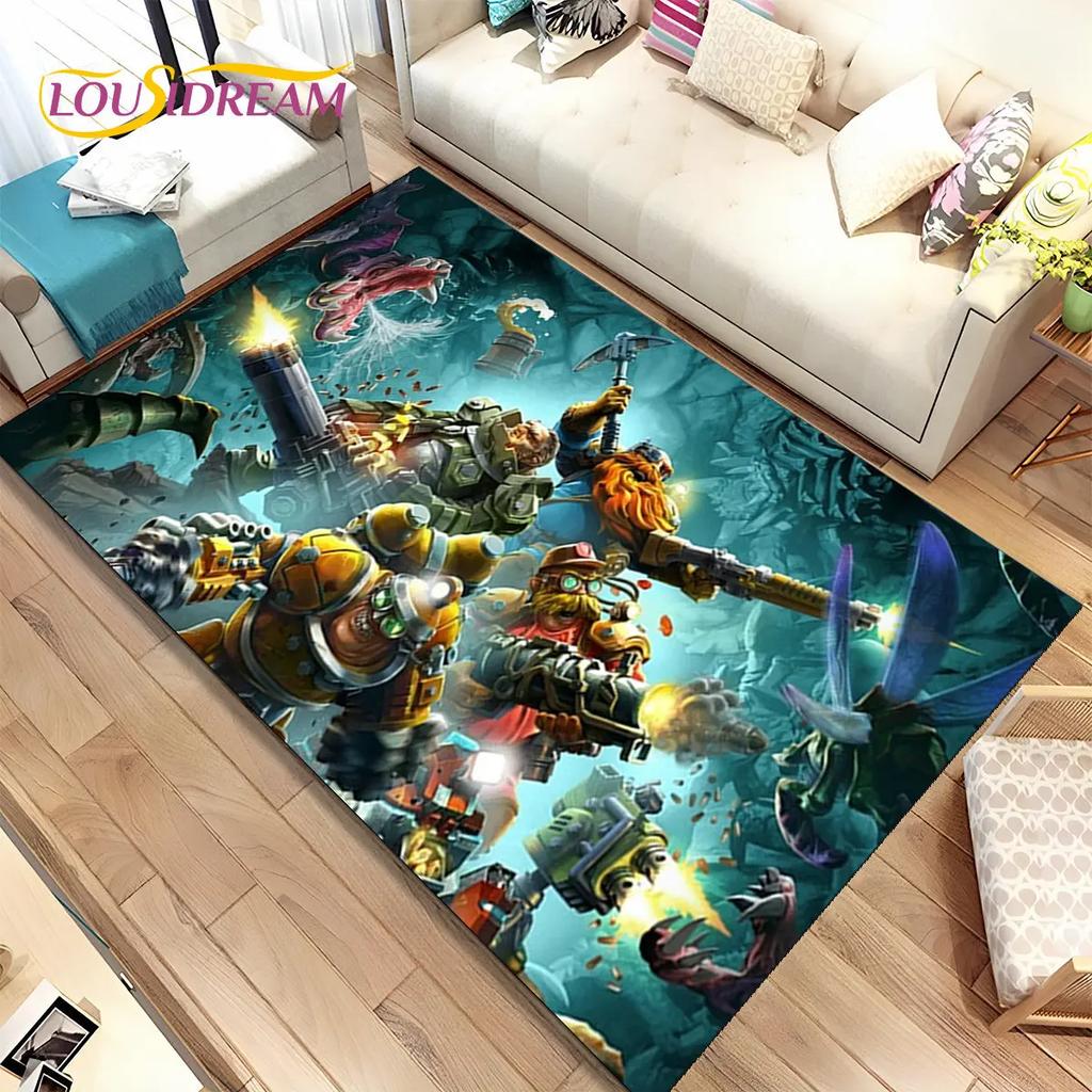 3D DRG Deep Rock Galactic Game Gamer Коврик, Коврик для гостиной Спальня Диван Коврик Украшение, детский нескользящий напольный коврик