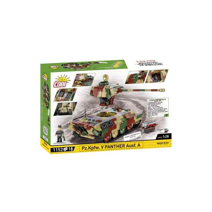 Jeu de construction - COBI - Pz.Kpfw. V Panther Ausf. A - Camouflage - 1152 éléments - 1 figurine tankiste