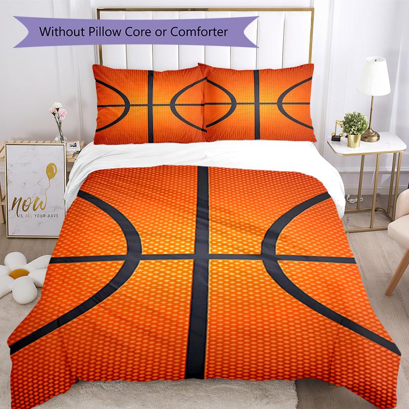 3pcs basketball Bedding Set Duvet Cover Closure Includes 1 Duvet Cover & 2 Pillowcases, Soft and Comfortable for All Seasons.