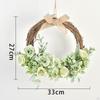 Венок из искусственных цветов 13 дюймов, весенний, для входной двери, зелень, подвесная гирлянда, для помещений и улицы