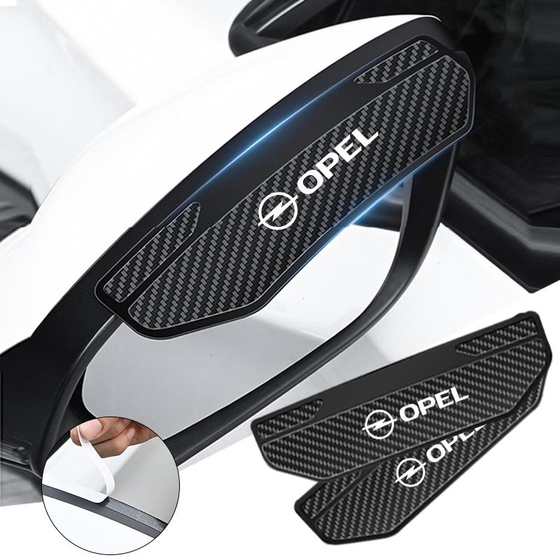 2Pcs Carbon Fibre Car Rearview Mirror Rain Eyebrow Stickers For Opel Astra G H J F K Vectra C D Zafira B Antara Corsa Mokka