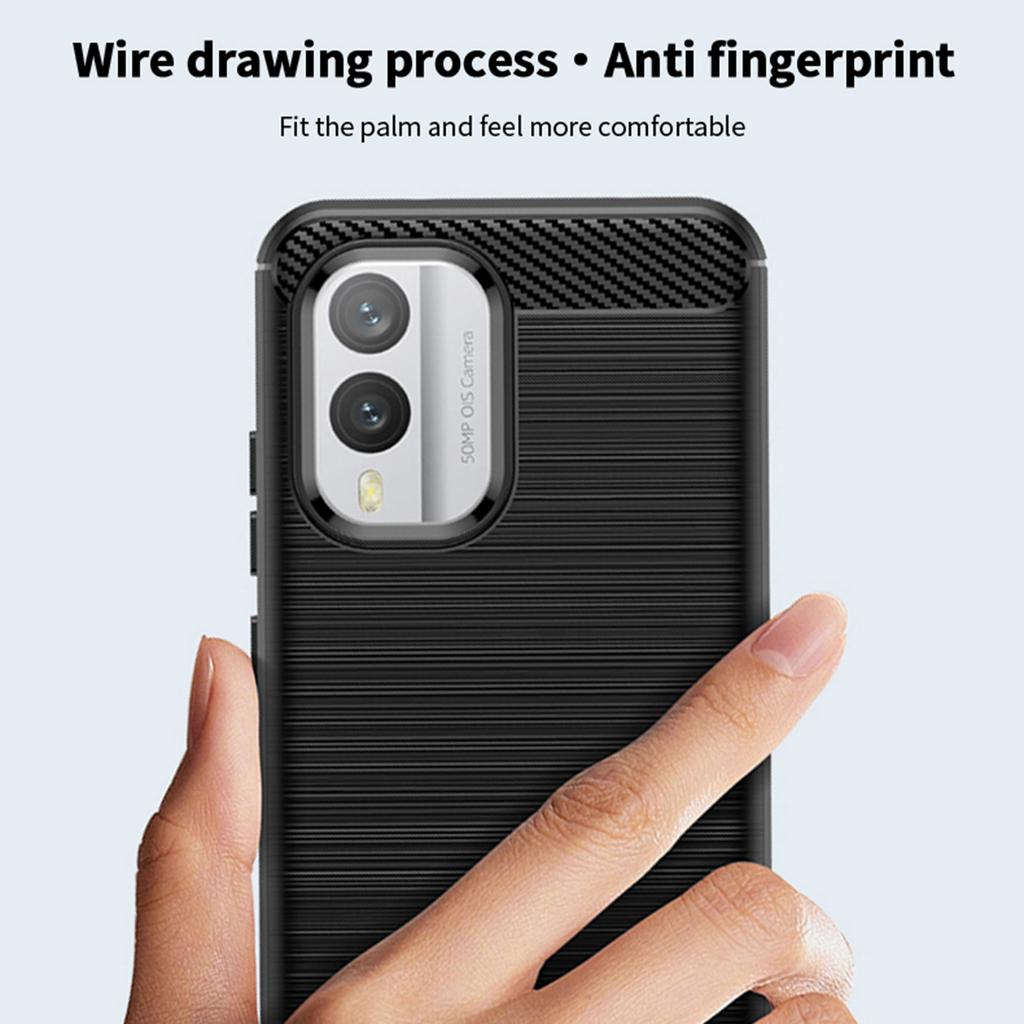 MOFI JK TPU Series-1 Anti-scratch Phone Case for Nokia X30 5G,Carbon Fiber Brushed Soft TPU Back Cover