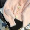 Three-dimensional Flower Cute Fresh Soft Waxy Sweater Women's Autumn and Winter Design Imitation Mink Knitted Cardigan Jacket