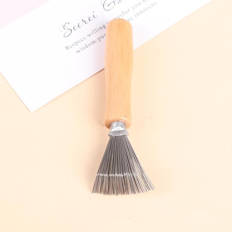 1 шт., деревянная щетка для чистки расчески, встроенный инструмент для чистки расчески, ручка для чистки расчески