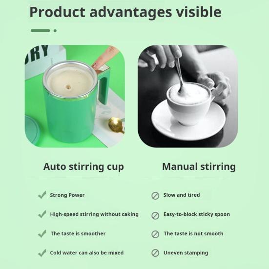 Автоматическая чашка для смешивания с зарядкой через USB, электрическая кружка для перемешивания кофе, вращающийся электрический шейкер для коктейлей, миксер для напитков для офиса и дома