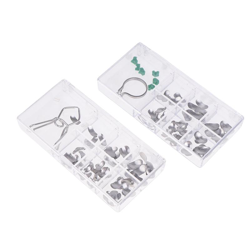 60 шт./кор. стоматологические секционные контурные металлические матрицы матричное кольцо с силиконовыми дельта-клиньями стоматологические инструменты