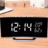 LED Digital Clock 3 Level Brightness Snooze USB Battery Powered Electronic Mirror Alarm Clock with T
