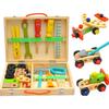 Children'S Wooden Simulation Portable Toolbox Boys Puzzle Screw Nut Disassembly And Assembly Combination Play House Repair Toy