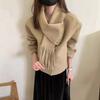 Double-sided Wool Autumn and Winter New Korean Style Age-reducing Short Tassel Scarf Double-sided Woolen Jacket for Small People