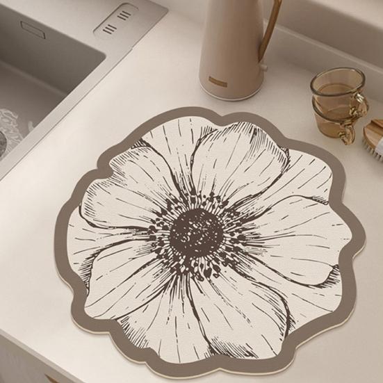 Подставка из диатомита в форме цветка, термостойкая, нескользящая, коврик для стола, быстро впитывающий воду, для кухни, обеденного стола, декоративный домашний декор