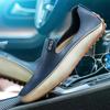Men's Fashion Casual Shoes Soft Leather Driving Shoes Summer Breathable Loafers Lightweight Shoes Plus Size 36-47