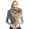 Autumn Winter Large Plaid Square Scarf Women's Warm Thick Tassel Shawl