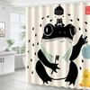 Funny Frog Bathroom Shower Curtain Cute Anime Asian Japanese Art Bath Accessories with 12 Hooks Home Decorative Shower Curtain