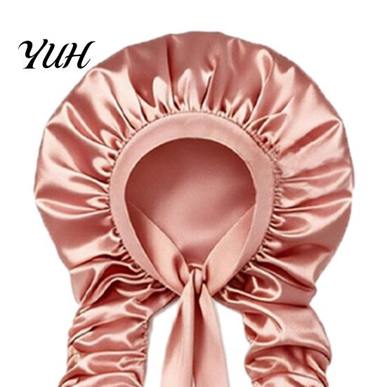 Braided Hair Cap No Heat Curling for Women, Adjustable Curls Comfortable Head Wrap Satin Bonnet, Double Layer Sleeping Medium, Long Hair, Braids,