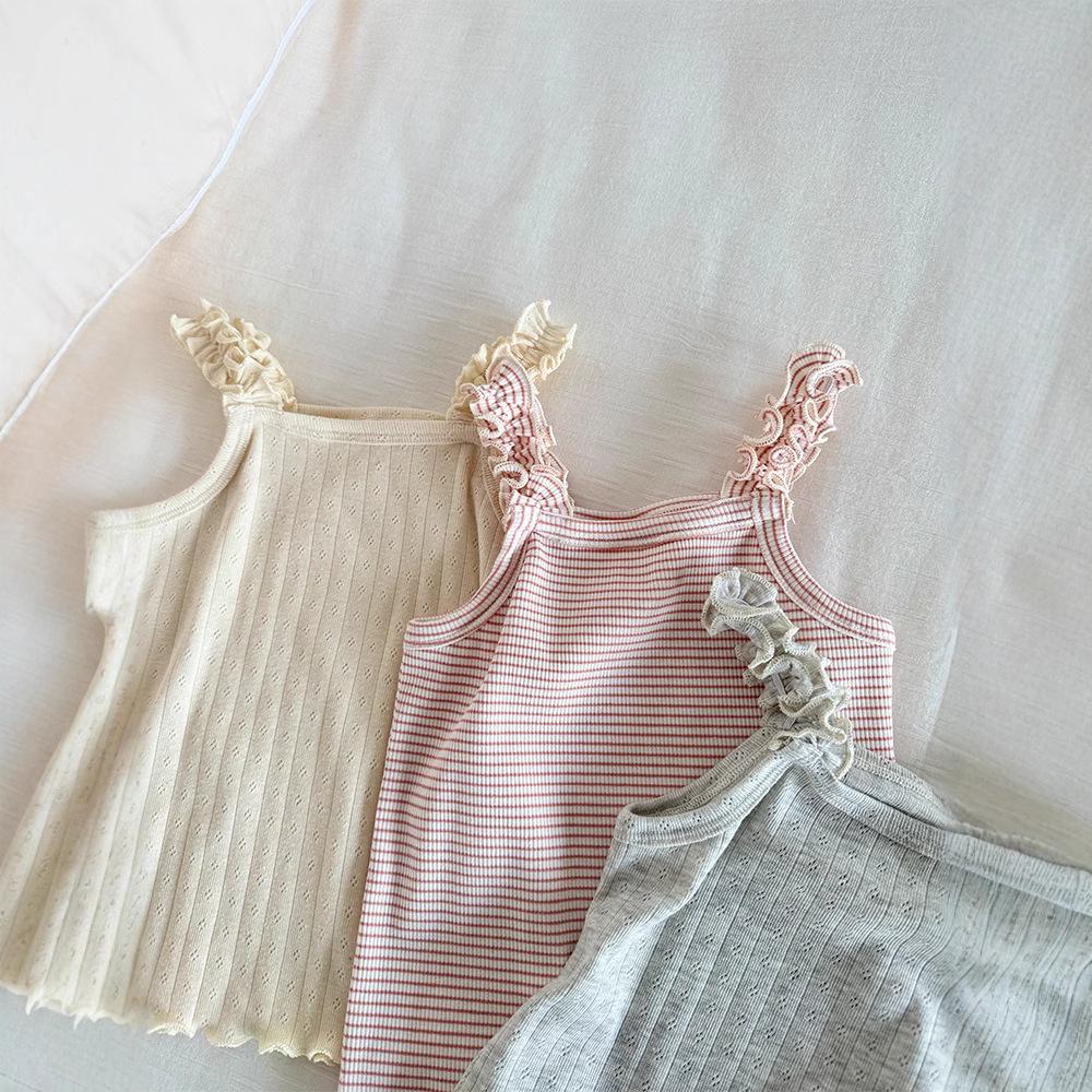 Летняя трикотажная майка в корейском стиле для маленьких девочек - Универсальная и яркая