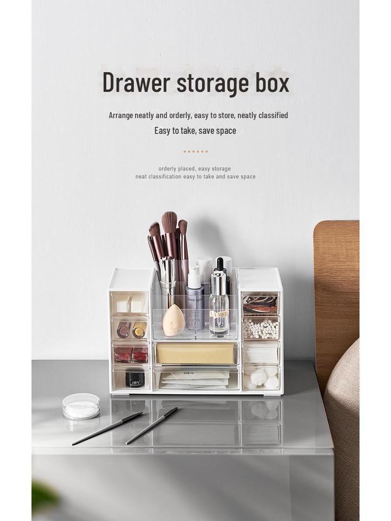 Японский мини-шкаф для хранения KM.6051: Настольный органайзер для мелочей и канцелярских товаров.