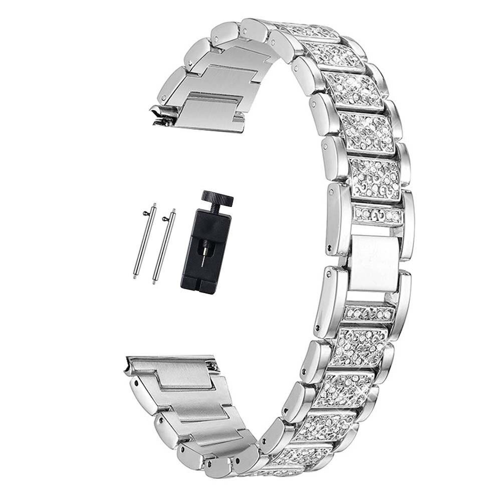 Женский металлический браслет с бриллиантами 20 мм 22 мм для Samsung Galaxy Watch4 40 42 мм для Huawei watch 3 pro, ремешок для часов из нержавеющей стали
