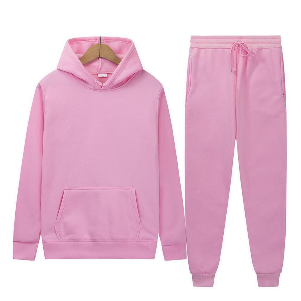 Men's Hooded Sweatsuit Set Thick Loose Pullover Tracksuit for Fall Winter Running Jogging