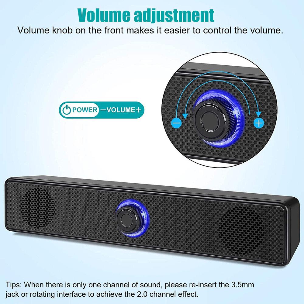 Звуковая панель Длинный проводной Bluetooth HIFI стерео Двойные колонки Компьютер Мобильный телефон Домашний телевизор Ноутбук Мультимедиа Настольные колонки