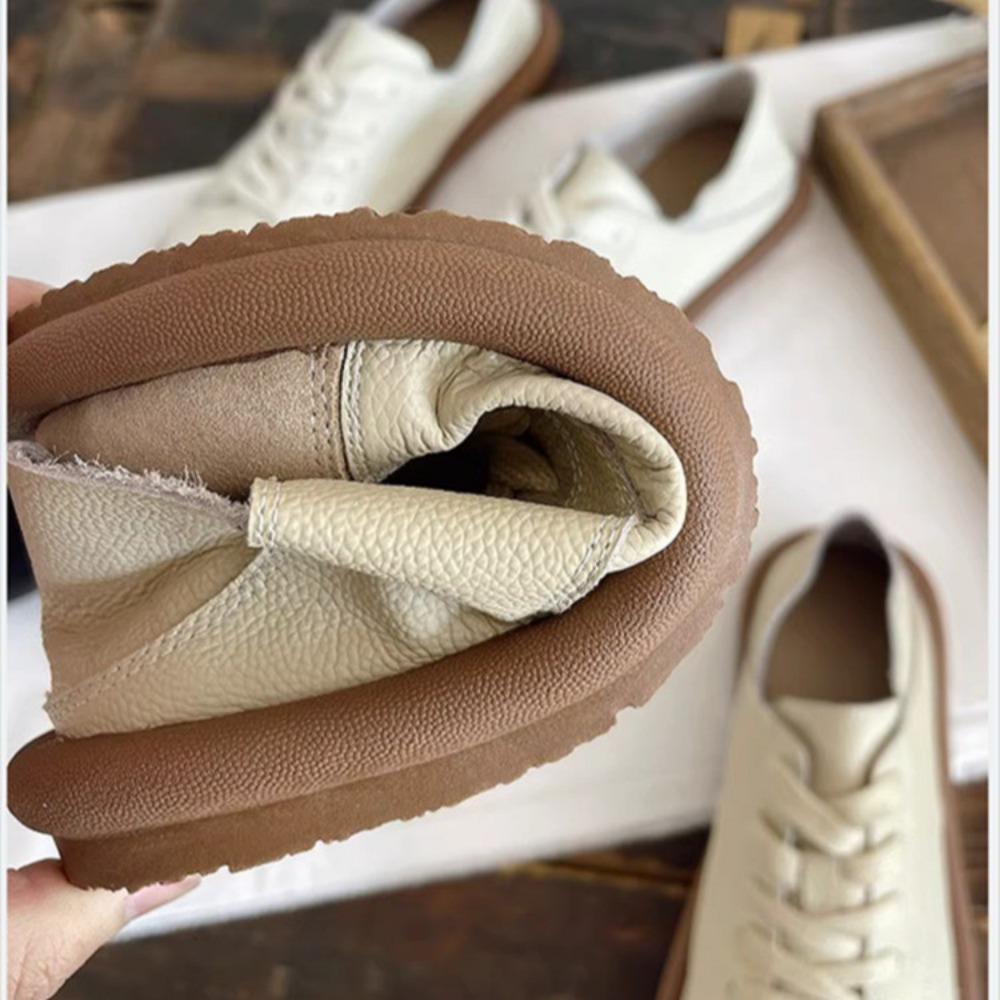 Повседневные низкие женские туфли на мягкой подошве со шнуровкой