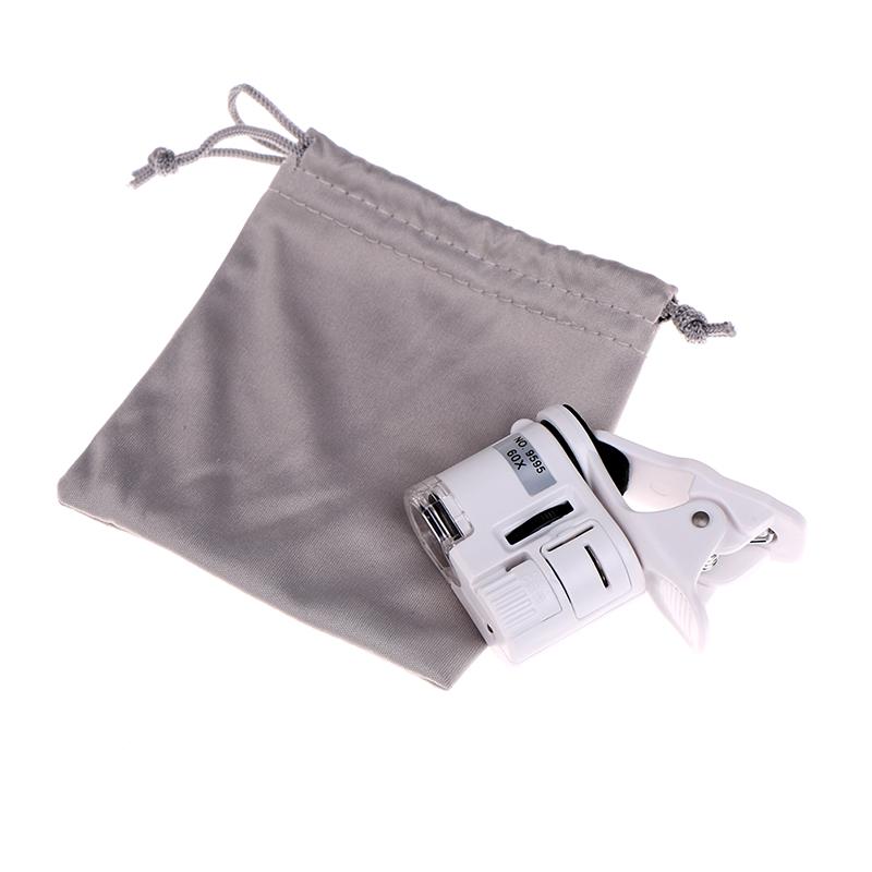 1 шт. 60X мобильный телефон микроскоп макро объектив зум микро камера клипса со светодиодной подсветкой