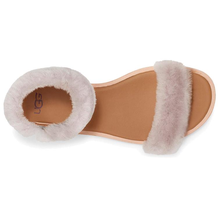 UGG Fluff Springs Спортивные Сандалии с Открытым Носком для Улицы Белые Женские 1101438-FEA
