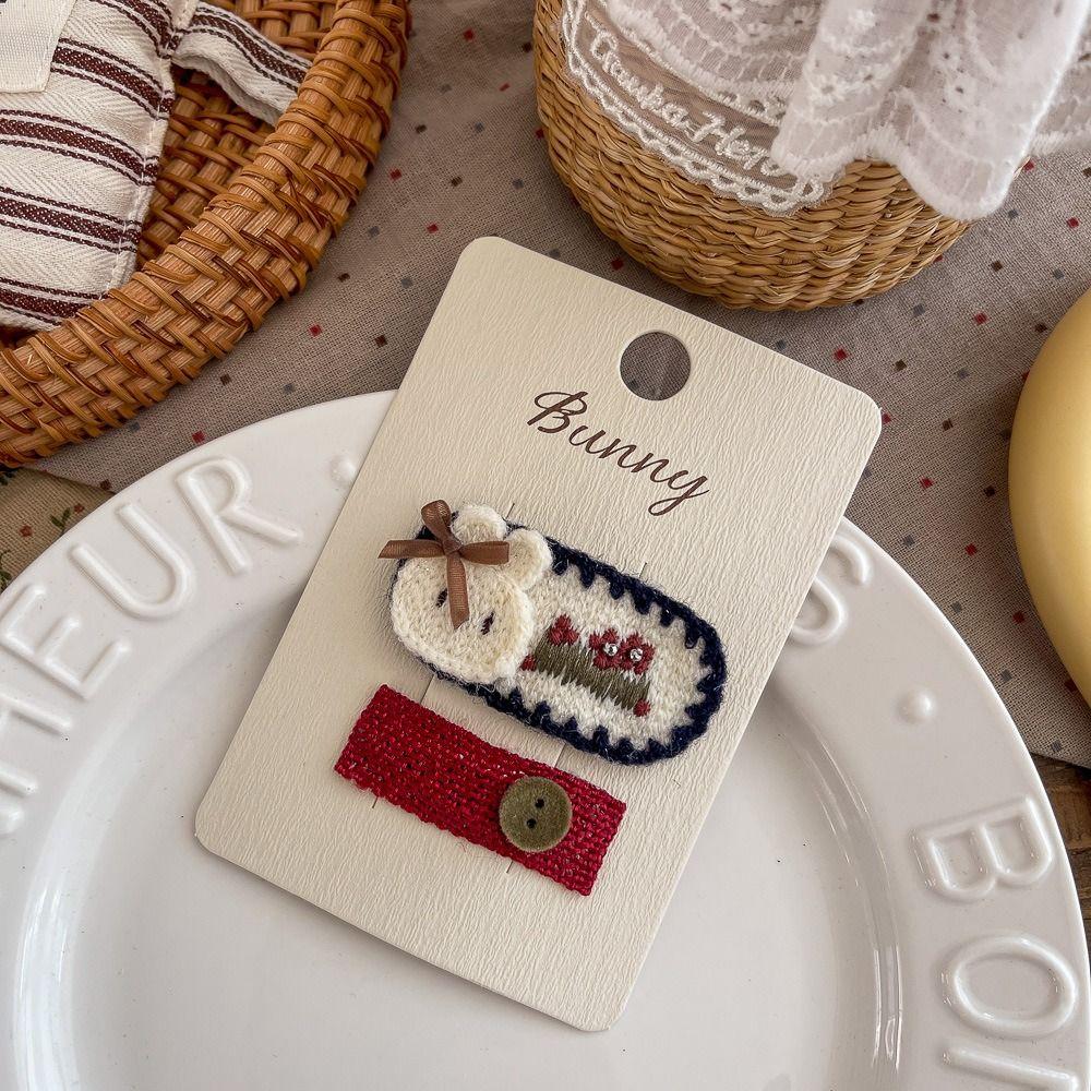 Non-Slip Grip Animal Hair Clip Button Design BB Hair Clip Fashion Side Clip Headwear Everyday Wear
