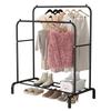 UDEAR Garment Rack Freestanding Hanger Double Rod Multifunctional Bedroom Clothes Rack Cm Black 11054150