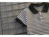 Boys' Trendy Summer Striped Polo Shirt & Shorts Set