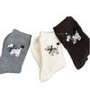 Ladies Autumn and Winter Thickened Warm Lovely Stereo Ball Bow Wool Mid Tube Socks
