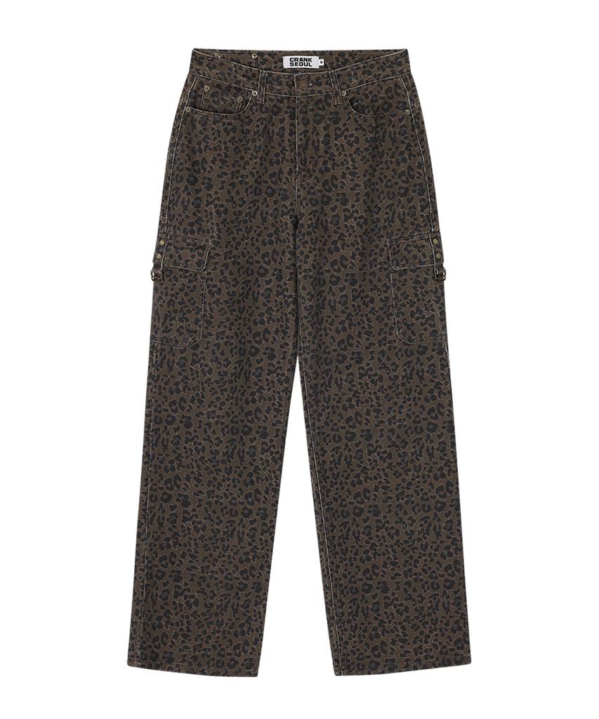 CRANK Leopard Cargo Pants_Brown