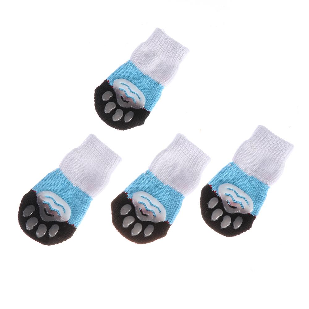 4Pcs/set New Pet Supplies Candy Color Anti-Slip Knitted Socks Puppy Boots Dog Shoes
