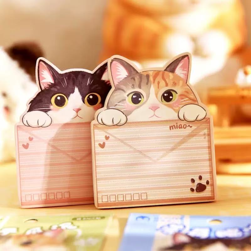 Канцелярские товары Kawaii Отпечаток лапы Почта Милый кот Особая форма Липкий Студенческий справочник Украшение Материал MessageTimes Прекрасный