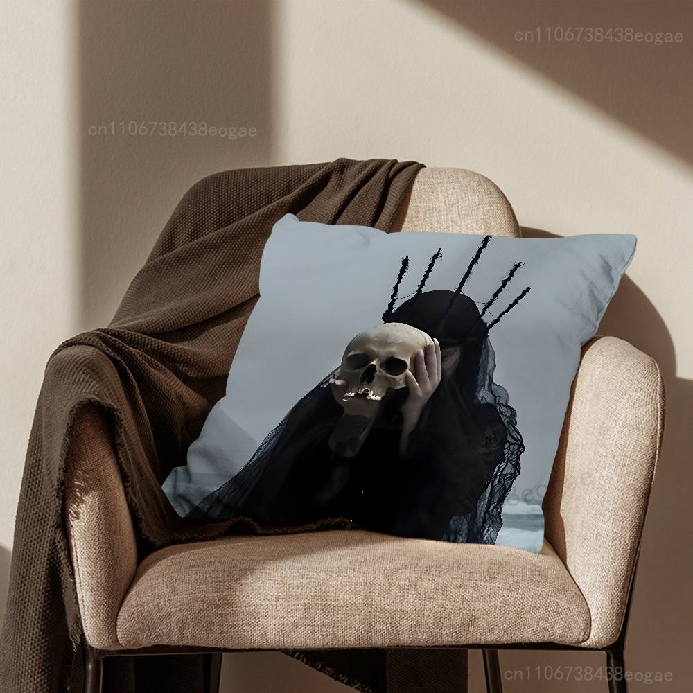 Чехол для декоративной подушки в готическом стиле с изображением Сатаны и ведьмы, для размеров 45*45см, 55*55см, 30*30см, для декора и защиты дома, спальни