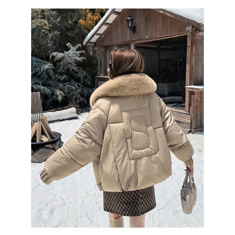 Шикарная зимняя женская куртка в корейском стиле, с воротником из искусственного меха, приталенного силуэта, теплая, с подкладкой, модная верхняя одежда