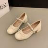 Retro Bow Mary Jane Shoes Women's Autumn New Versatile Word with Commuting Thick Heel Single Shoes Women