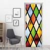 3D Geometric Door Sticker Self-adhseive Vinyl Full Door Wrap Cover Stickers Modern Abstract Geometry Wall Art Mural Decorations