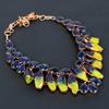 Natural Ametrine, Blue Topaz Gemstone Handmade Copper Gift Necklace 18" N5w26