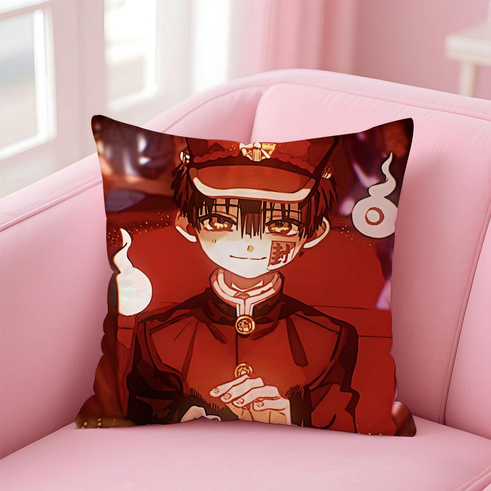 anime fantasy JJibaku SShounen HHanako Cushion Cover Pillow Case Soft Friendly Fabric Concealed Zipper