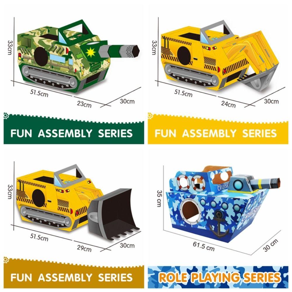 Engine Car Dinosaur Cardboard Box Car Dinosaur Paper House Performance Props