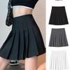 Summer Spring Fashion Femlae Girl's Skirts Zipper Solid A-line Mini Skirts Casual Pleated Skirt Women Skirts