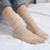 Летняя Мода Марлевые Эластичные Простые Блестящие Носки в Корейском Стиле Женские Тонкие Носки Блестящие Шелковые Чулки
