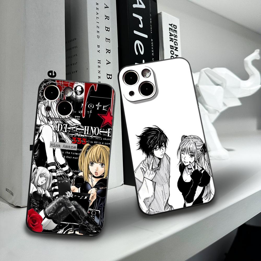 Чехол для телефона Clmj Death Note Миса ДЛЯ IPhone 15promax 14 11 12 Pro 15 16 Plus 13 Pro MAX XR XS Черные Мягкие Чехлы