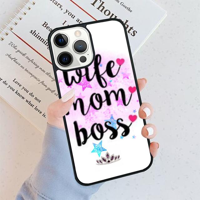 Wife Mom Boss Phone Case For iPhone 17 Air 16 pro max 15 14 plus 12 13 Soft Bumper Shell Cover coque