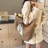 Straw Bag Summer Vacation Wind Bag Women's Large Capacity Beach Woven Handbag Fashion Commuter Shoulder Tote Bag