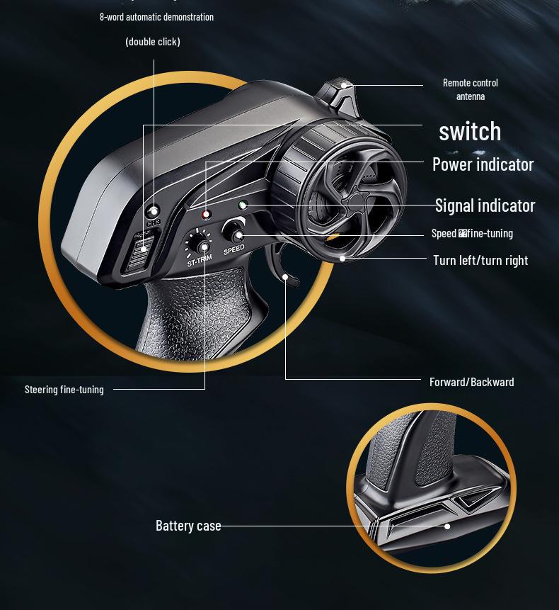 HJ812 Высокоскоростной гоночный катер на радиоуправлении - 2.4G Электрическая водная игрушка, 25 км/ч.