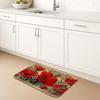 Red Poppy Flower Kitchen Mat Non Slip Soft Anti Fatigue Floor Rug Vintage Floral Decor for Home 16x24 Inch