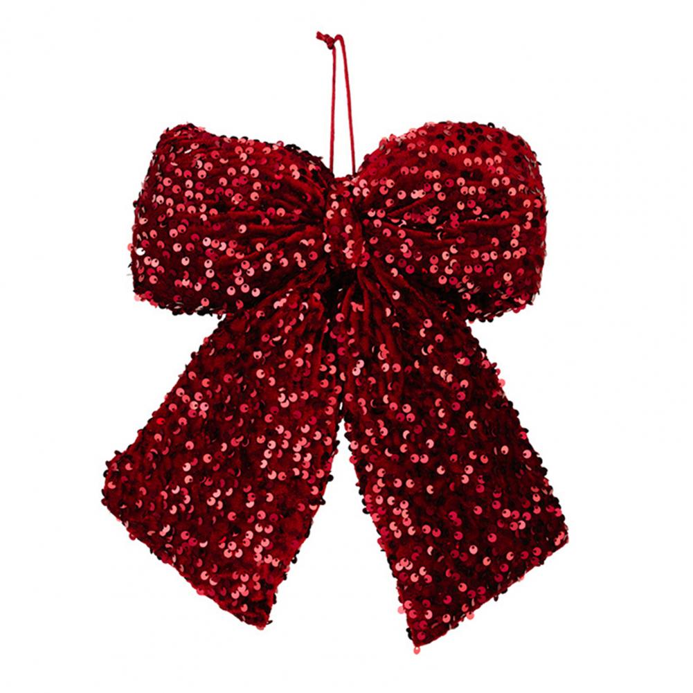 Velvet Christmas Bows for Gifts Wire Fastener Bows Elegant Velvet Christmas Bows for Xmas Tree Wreaths Sparkling Sequins Decor