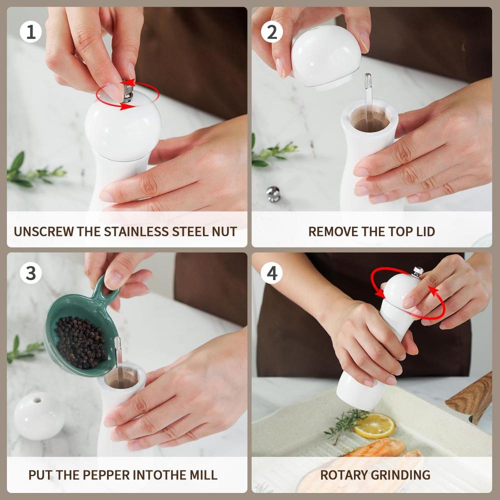 Перечница, с регулируемой мельницей, традиционная мельница для соли или перца, подходит для домашних кухонь, ресторанов или