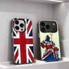Чехол для телефона с изображением флага Великобритании (Англии) Для iPhone 17,16,15,14,13,12,11,Pro,XS,Max,Plus,Mini,SE4,E IMD Матовый черный